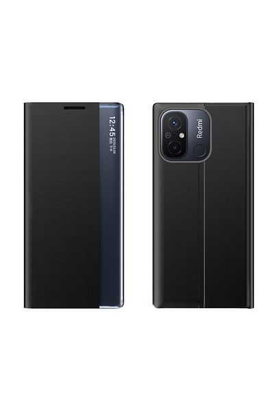 Hurtel Husă cu clapă și suport pentru Xiaomi Redmi 11A / Poco C55 / Redmi 12C New Sleep Case neagră
