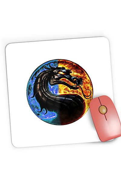OEM Mortal Kombat Yin Yang Emblem Raiden Dragon Gaming Mousepad, 21x19 cm