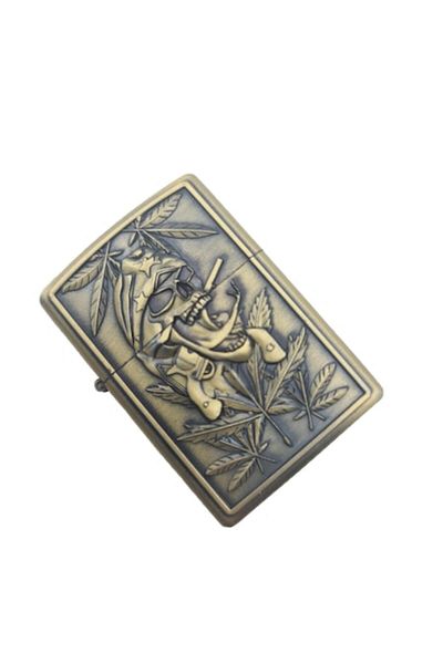 dalimag Bricheta Tip Zippo, Model Craniu, Benzina, 6 cm, Auriu