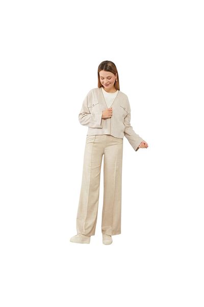 Levidor Trousers with Elastic Waist and Stripe Detail