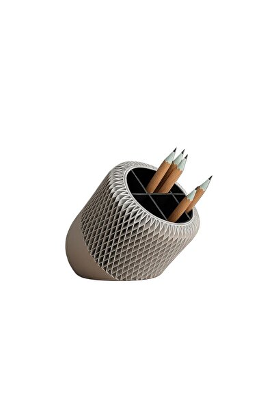Fibrika Store Modern Eğik Tasarımlı Kalemlik Beyaz
