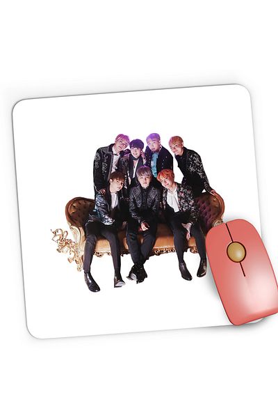 OEM Mousepad Gaming BTS Bangtan Boys Crew Formatie, 21x19 cm