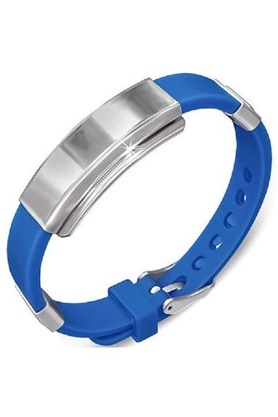 dalimag Bratara Ajustabila, Sistem de Prindere cu Curea, Silicon, Albastru, 22 cm