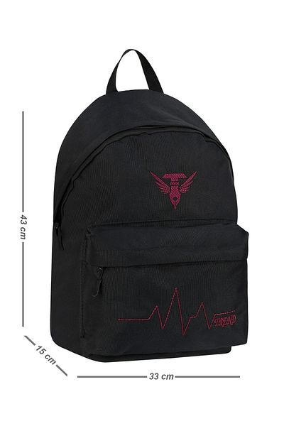 PowerSpeed Unisex Black Claret Red Large Volume Backpack Suitable for Daily and School Use