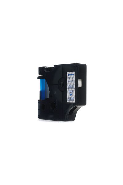 JetWorld Bandă de schimb Dymo D1, albastră pe transparentă, 6 mm x 7 m, LM100, LM100+, LM200, LM300