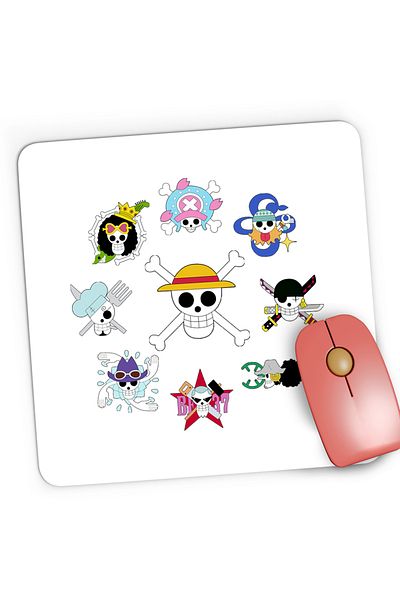 OEM Mousepad Gaming One Piece All Crew Logo Embleme, 21x19 cm