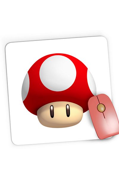 OEM Gaming Mousepad Super Mario Bros Mushroom Head Video Game, 21x19 cm