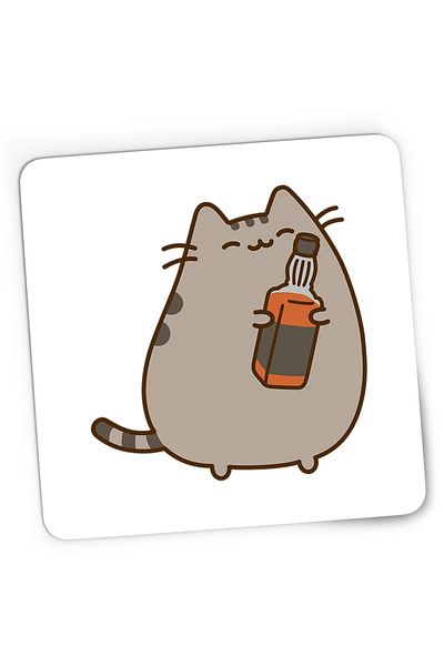OEM Mousepad Gaming Pusheen Cat Whiskey Pisica Dragobete Plush, 21x19 cm