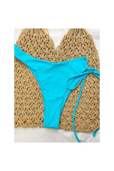 FITINT Women's High-Waisted Blue Swimsuit