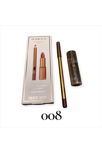 real beauty Pillow Tack Lip Kit Silky Matte Lipstick & Lip Pencil-008