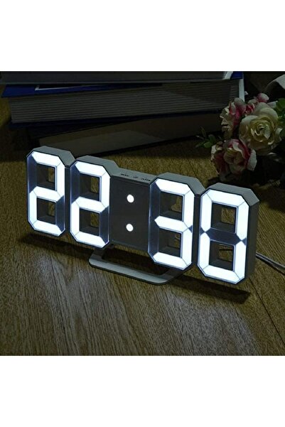 kios 3D LED Digital Wall Clock for Home, Alarm Clock Table Clock Wall Hanging, Auto-Adjustable Brigh