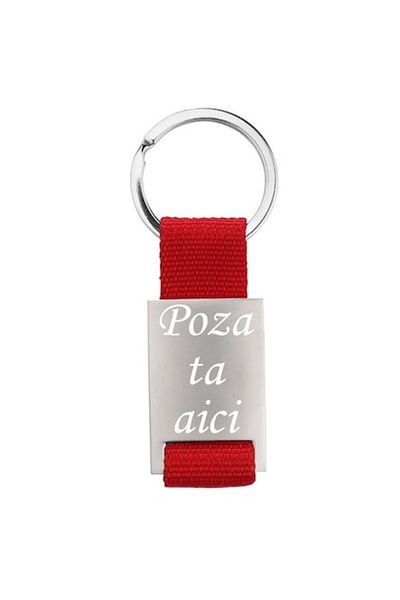 dalimag Customizable Metal Keyring with Photo and Text, Dalimag, Red