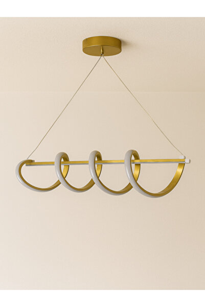 LUMENX LIGHTING Gold Eskitme Spiral Led Avize Modern Sarkıt Tasarım 3 Farklı Renk Seçeneği