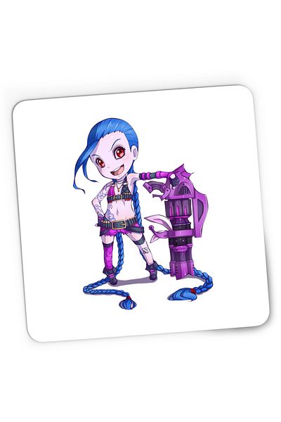 OEM Mousepad Gaming League of Legends Champion Jinx Magic LoL, 21x19 cm