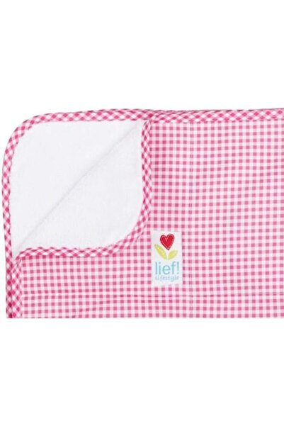 LIEF Κουβέρτα μωρού, από βαμβάκι υψηλής ποιότητας, αφράτη, ροζ με καρό, 100x1...