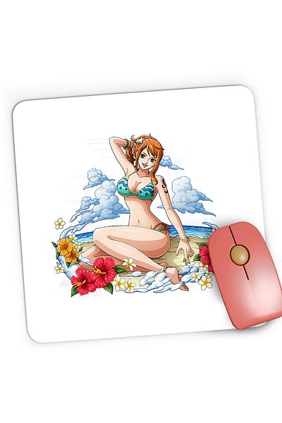 OEM Mousepad Gaming Nami One Piece Cat Burglar Beach Anime, 21x19 cm