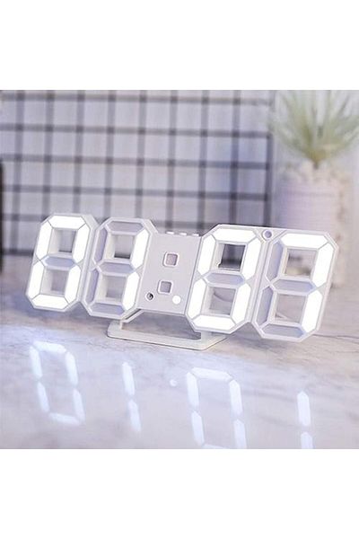 kios 3D LED Digital Wall Clock for Home, Alarm Clock Table Clock Wall Hanging, Auto-Adjustable Brigh