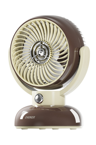 Everest 1200mAh 3 Hız Kademe Led Işıklı Retro Masaüstü Usb Fan - EFN12