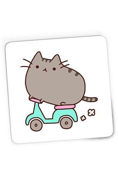 OEM Mousepad Gaming Pusheen Cat Scooter Cat Valentine's Day Love, 21x19 cm