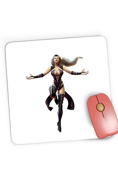OEM Mousepad Gaming Mortal Kombat Sindel Shao Kahn Violet Gold Hair, 21x19 cm