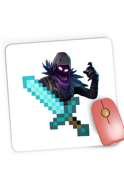 OEM Mousepad Gaming Raven Fortnite Minecraft Diamond Sword, 21x19 cm
