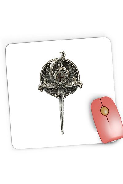 OEM Mousepad Gaming Assassin's Creed Silver Pin Cross, 21x19 cm