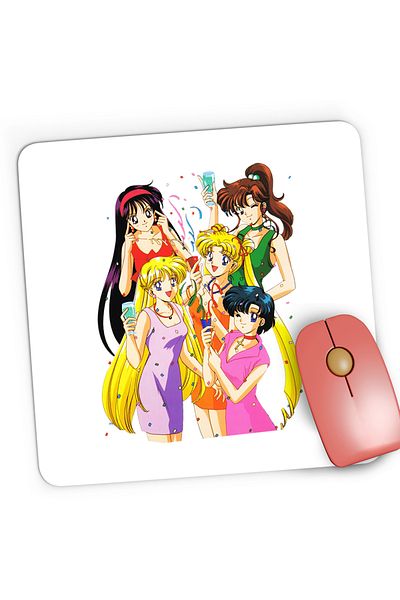 OEM Mousepad Gaming Party Girls Sailor Moon Happy Vibe, 21x19 cm