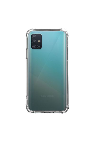 iShield Husa antisoc Samsung A51 - transparenta, silicon, colturi Anti-Drop, spate plastic, Clear