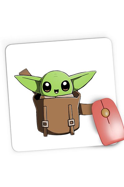 OEM Mousepad Gaming Baby Yoda Cute Pocket, Mandalorian, 21x19 cm