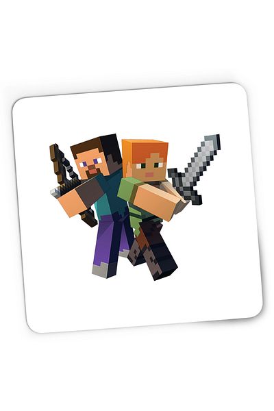 OEM Mousepad Gaming Steve Alex Fight Minecraft, 21x19 cm