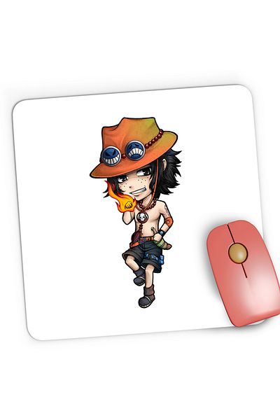 OEM Mousepad Gaming Portgas D Ace One Piece Chibi Anime, 21x19 cm