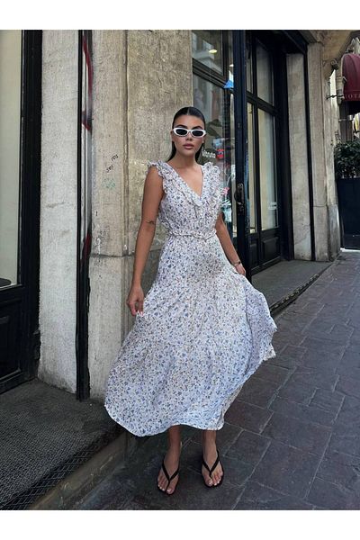 Friday Mood Rochie de damă cu modele florale cu volane