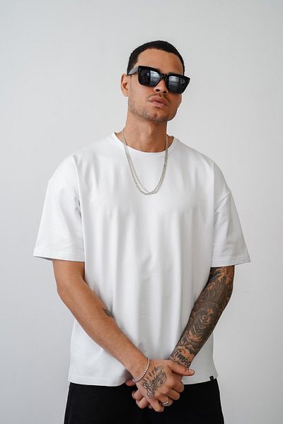 king brich Μπλουζάκι με στάμπα χταποδιού Unisex Ecru Oversize