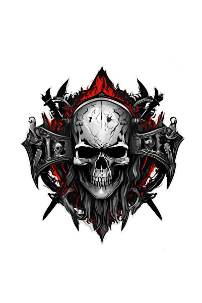 MKARAKAN Rvell Kuru Kafa Desenli Araba , Motosiklet , Kask ve Laptop Sticker ...