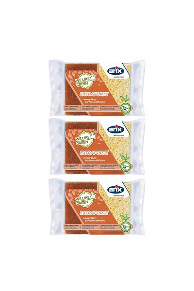 ARIX Extra Forte Natural Cellulose Sponge (Pack of 3 x 2pcs) – Heavy Duty Cleaning