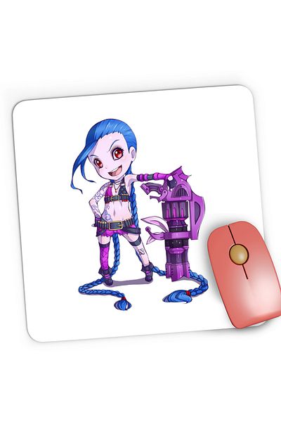 OEM Mousepad Gaming League of Legends Champion Jinx Magic LoL, 21x19 cm