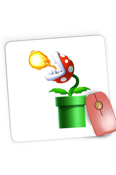 OEM Mousepad Gaming Super Mario Bros Planta Carnivora Wii, 21x19 cm