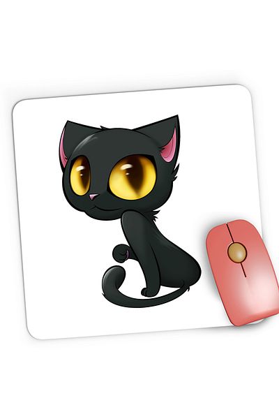 OEM Mousepad Gaming Cartoon Cat Cute Miau, 21x19 cm