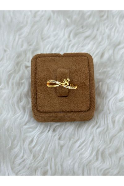 BY YASİN TOPÇU Three Leaf Wish Adjustable Steel Ring