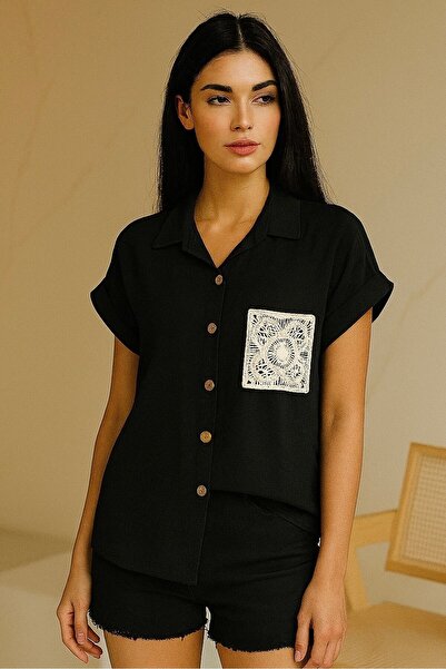 bb butik basic Pocket Detailed Flowy Basic Shirt Y1650