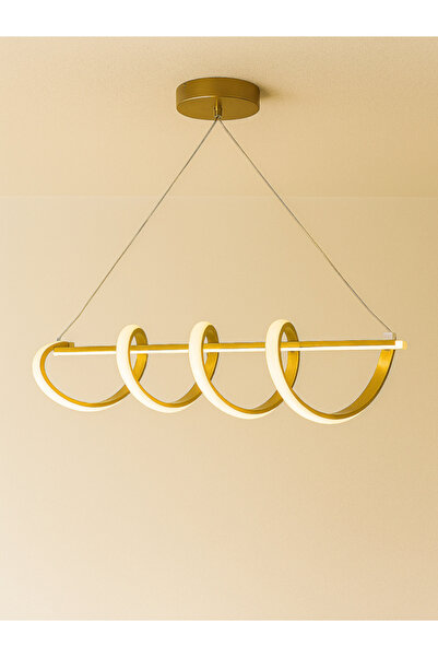 LUMENX LIGHTING Gold Eskitme Spiral Led Avize Modern Sarkıt Tasarım 3 Farklı Renk Seçeneği