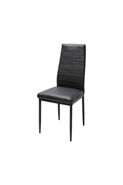 ARTA DOOR Set 2 Scaune Oscar Piele Ecologică Negru, HoReCa, Bucătărie , Living, Birou, Dormitoare,Holuri,