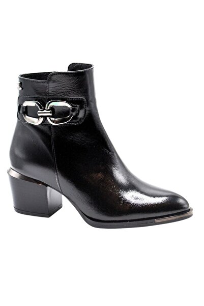 Venüs Kadın Topuklu Deri Bot Siyah Rugan 1853206K