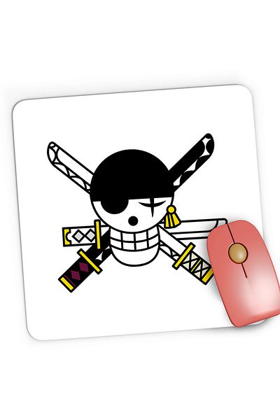 OEM Mousepad Gaming Zoro Roronoa Logo One Piece Flag Emblem, 21x19 cm