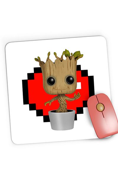OEM Mousepad Gaming Baby Groot Minecraft Love Heart Inima, 21x19 cm