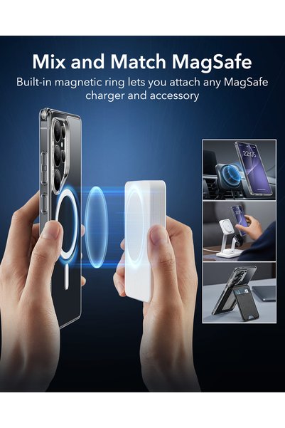 ESR Samsung S25 Ultra Halolock Magsafe Classic Hybrid Silicone Case Transparent