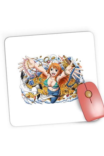 OEM Mousepad Gaming One Piece Nami Treasure Pirates Cat Anime, 21x19 cm