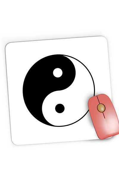 OEM Yin Yang Symbol Logo Yoga Anime Naruto Zen Gaming Mousepad, 21x19 cm