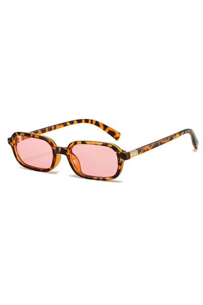 Toz Vintage Glinora Leopard Pattern Pink Glass Vintage & Retro Unisex Sunglasses