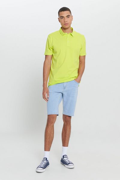 AC&Co / Altınyıldız Classics Gelbes T-Shirt für Herren mit Polokragen und Logo-Details in Standard-Passform und normaler Schnittform, 100 % Baumwolle